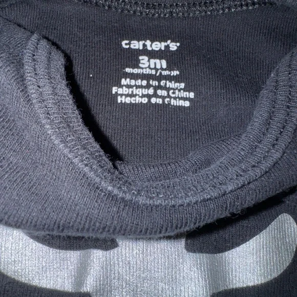 Carter's Black Baby Onesie Halloween Skeleton - Picture 2 of 2